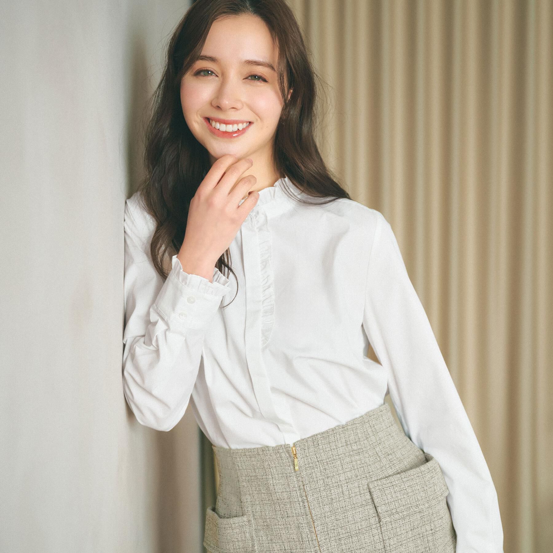 index「ブロードフロントフリルブラウス【洗濯機OK】《5col》」|シャツ・ブラウス|