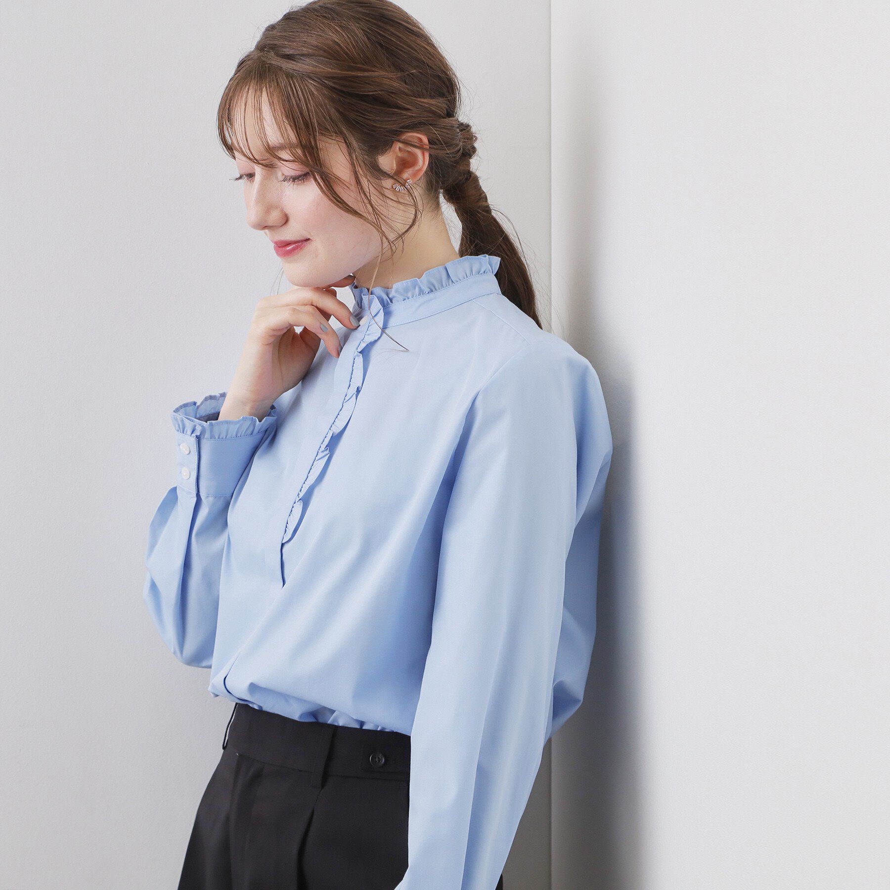 index「ブロードフロントフリルブラウス【洗濯機OK】《5col》」|シャツ・ブラウス|