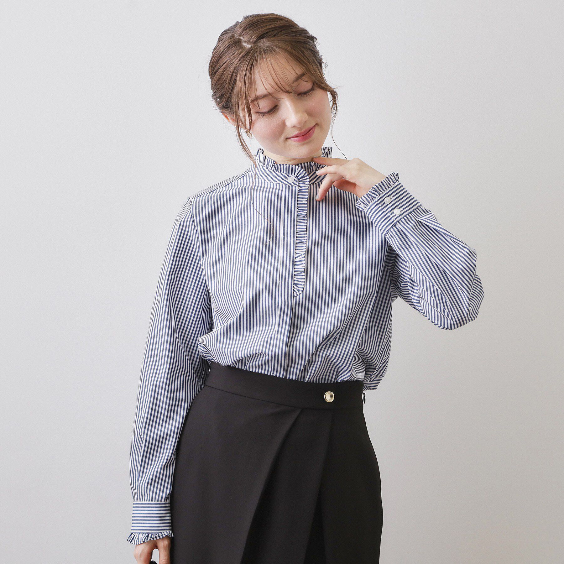 index「ブロードフロントフリルブラウス【洗濯機OK】《5col》」|シャツ・ブラウス|