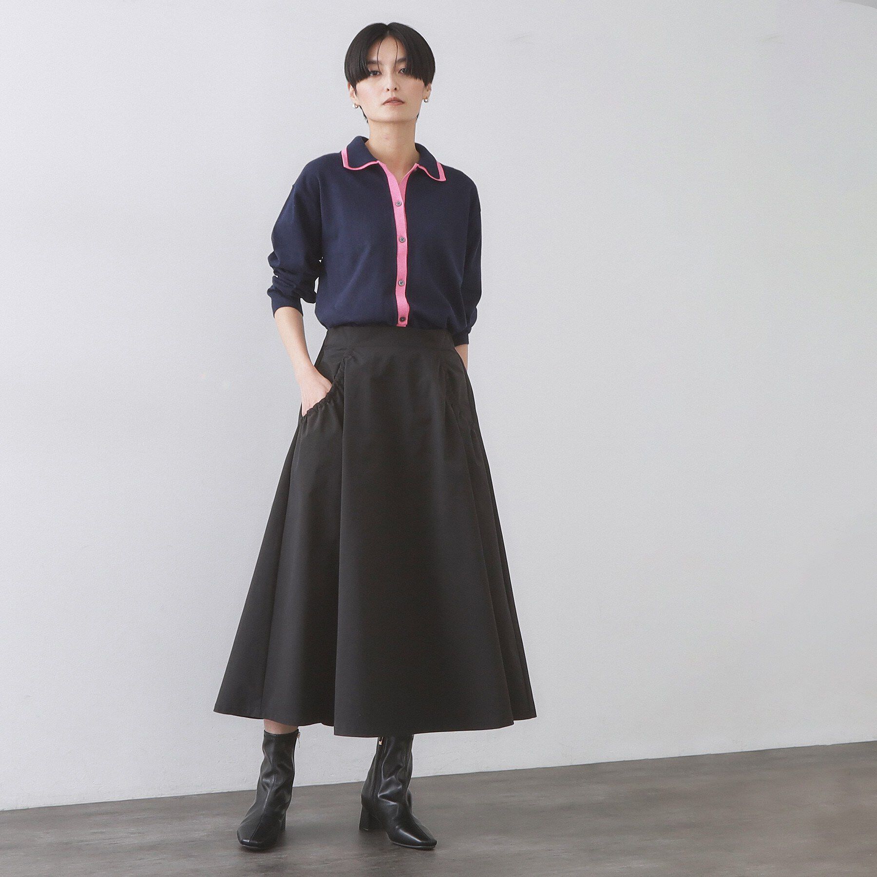 OPAQUE.CLIP「ポケットデザインフレアスカート【洗濯機OK】」|スカート|
