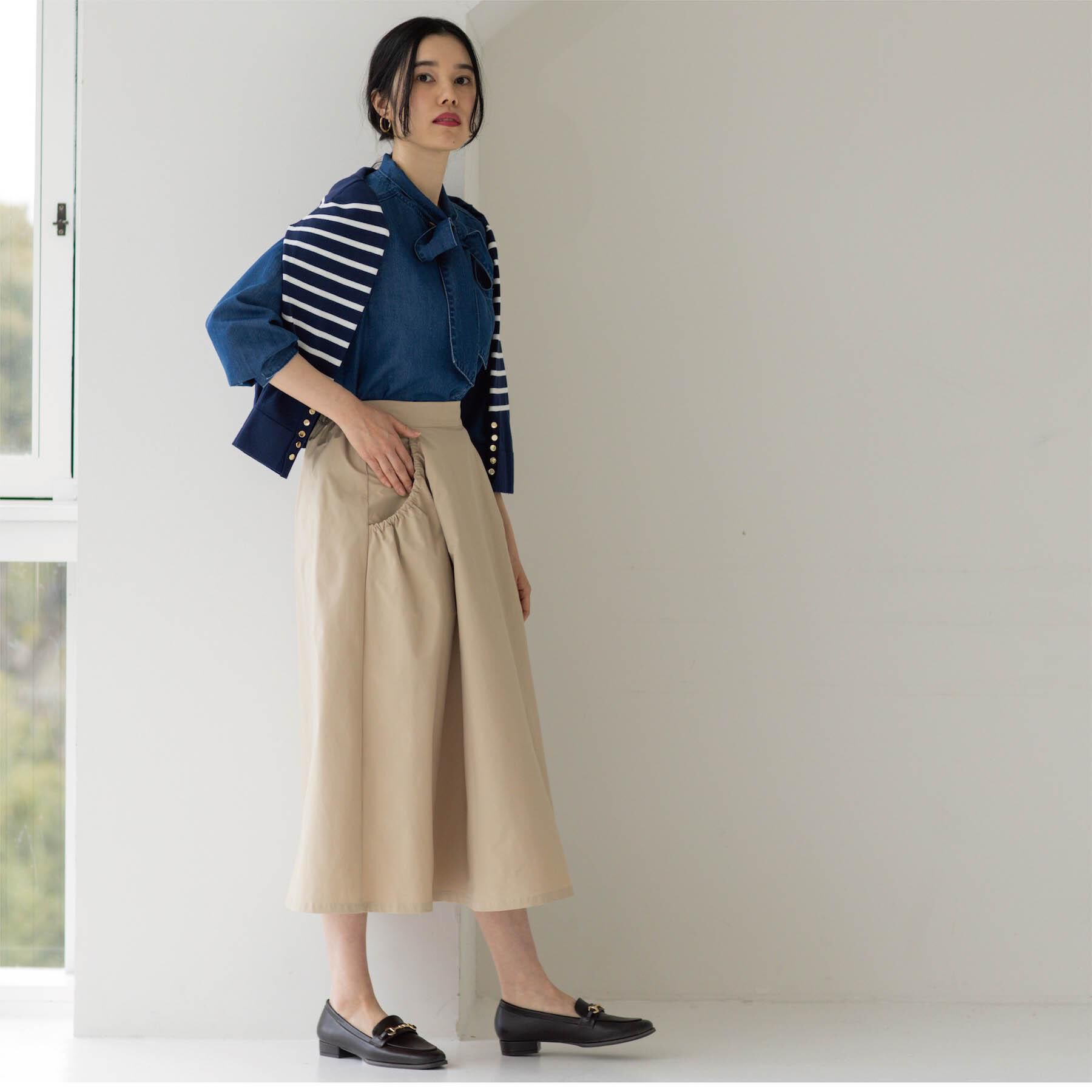 OPAQUE.CLIP「ポケットデザインフレアスカート【洗濯機OK】」|スカート|