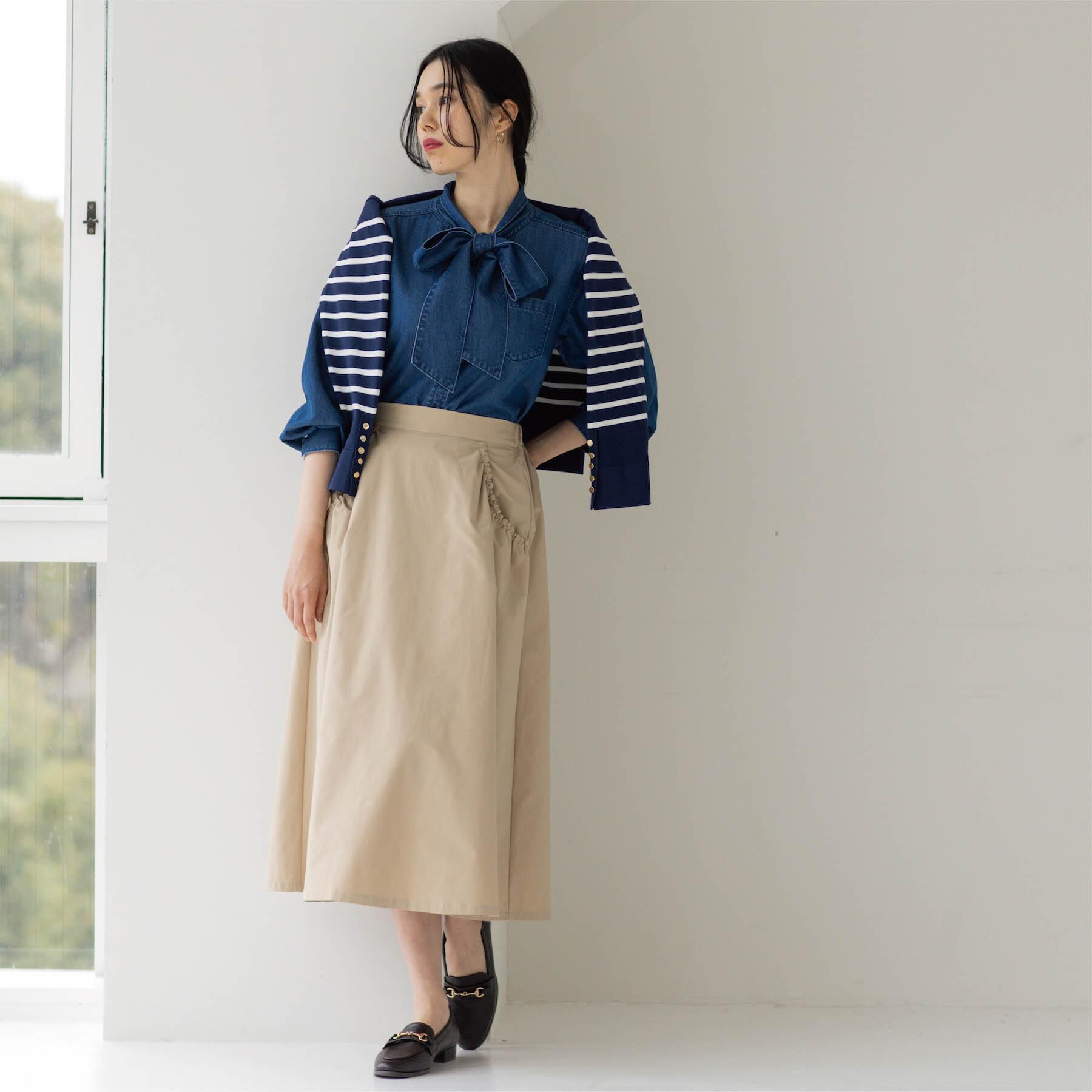 OPAQUE.CLIP「ポケットデザインフレアスカート【洗濯機OK】」|スカート|