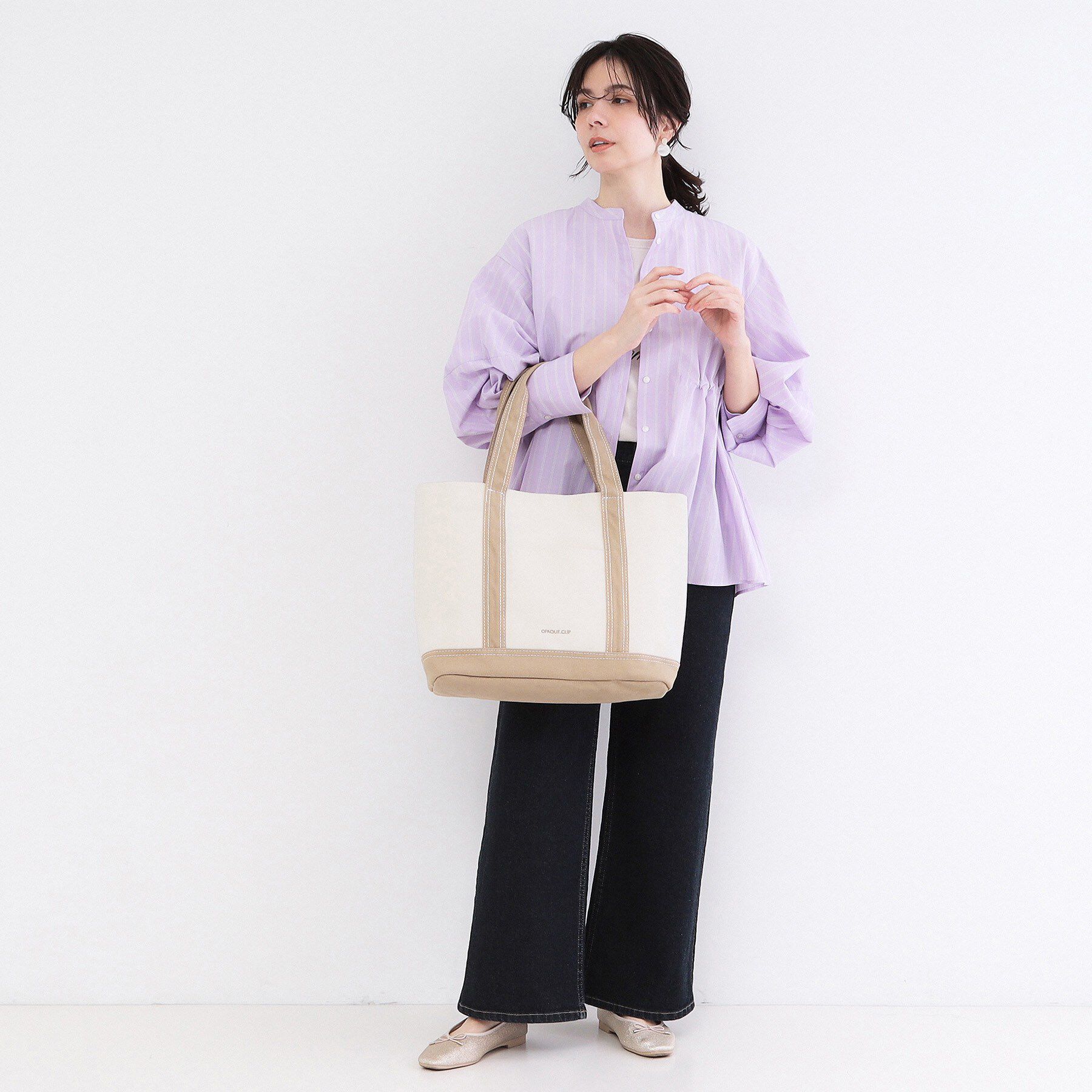 OPAQUE.CLIP「バイカラー帆布BIGトート」|トートバッグ|