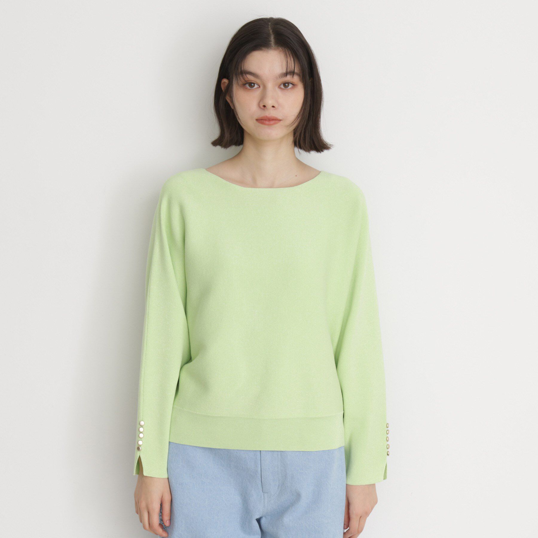 THE SHOP TK「ドルマン袖釦ニット【洗濯機OK】」|ニット・セーター|