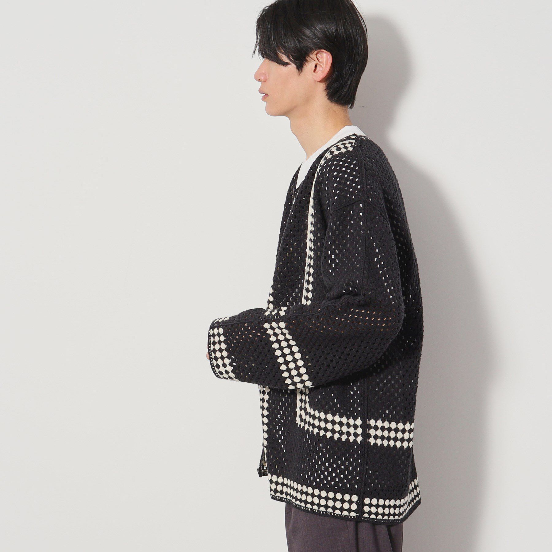 THE SHOP TK「クロシェ編み風ニットカーディガン」|カーディガン|
