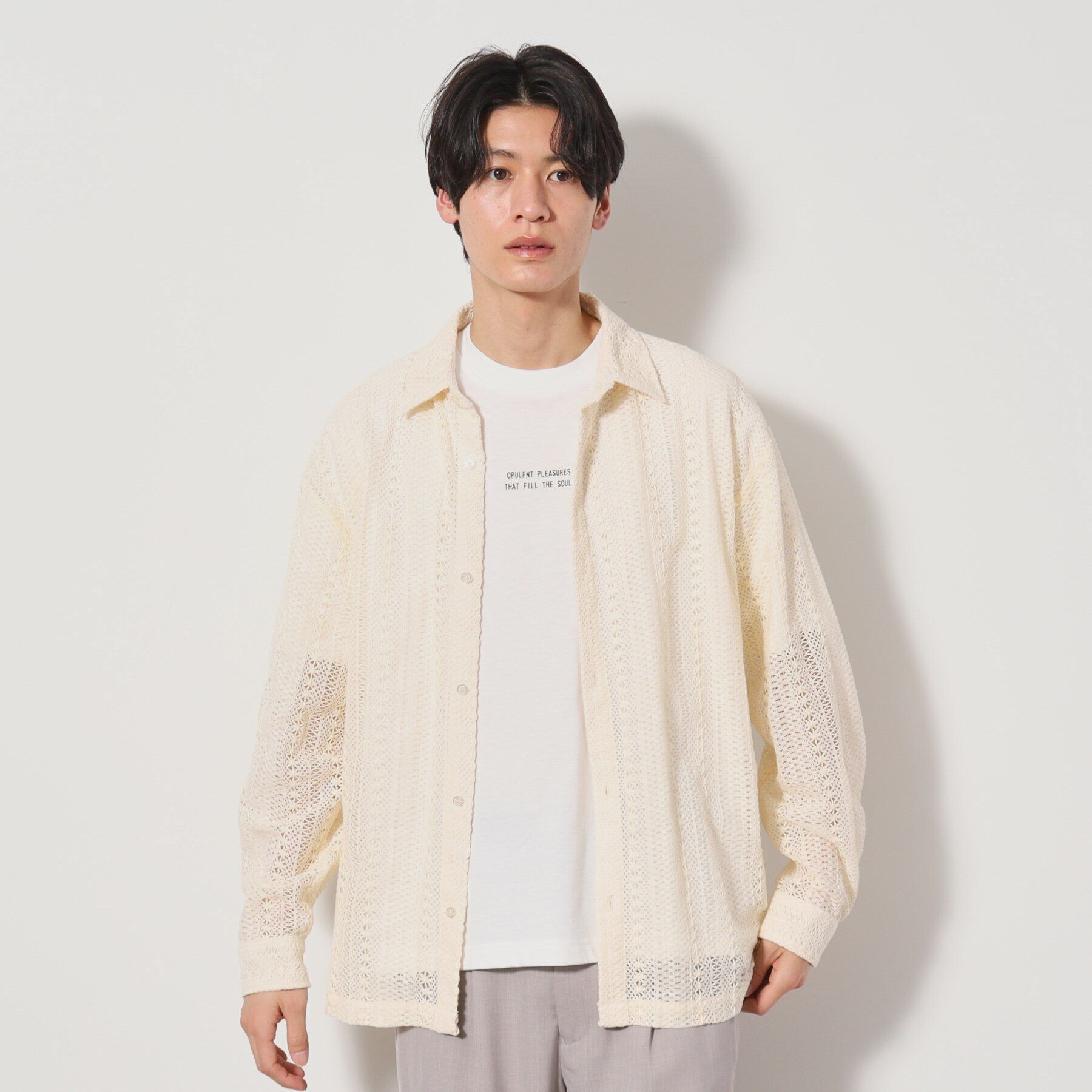 THE SHOP TK「レースシャツアンサンブル長袖シャツ・半袖Tシャツセットアイテム」|シャツ・ブラウス|