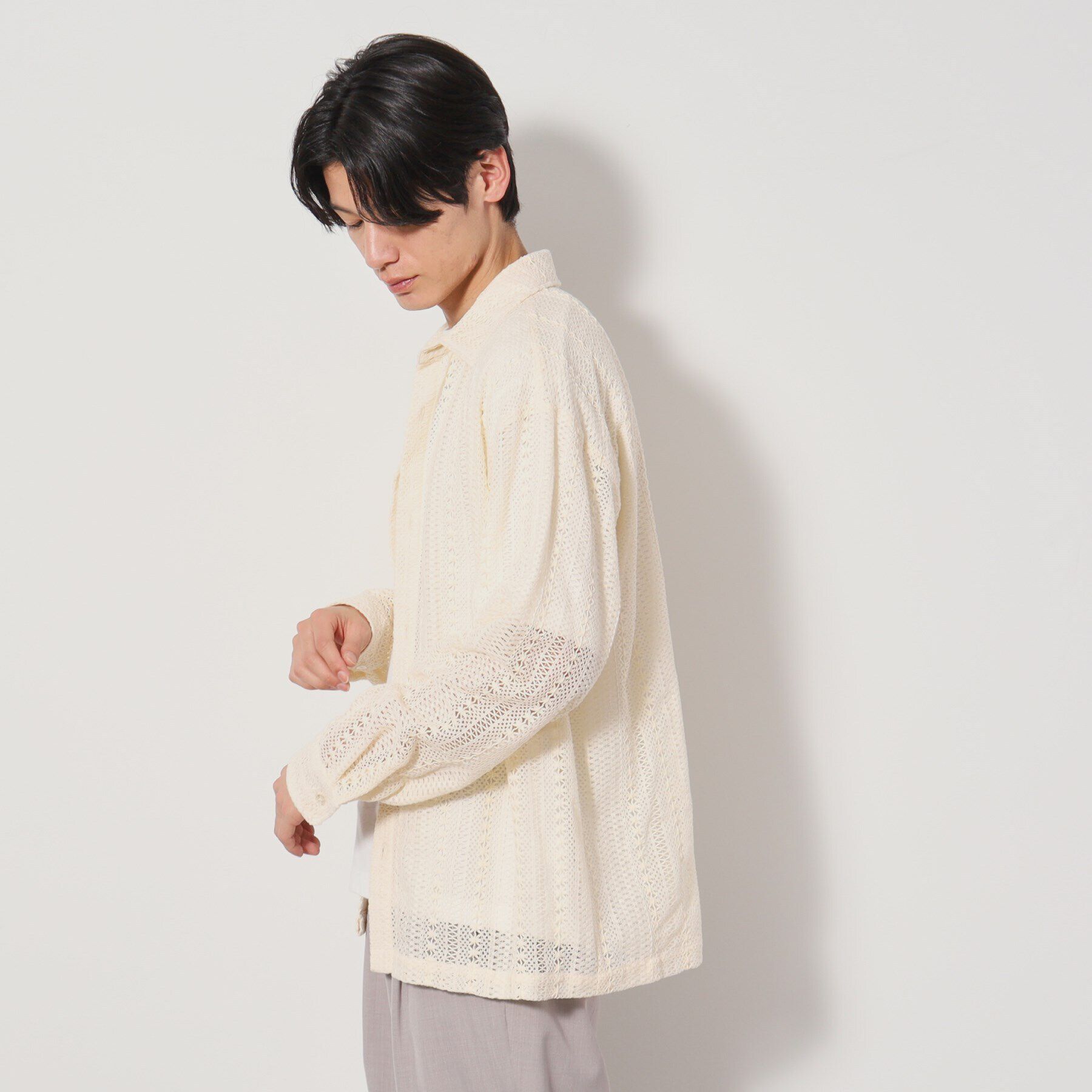 THE SHOP TK「レースシャツアンサンブル長袖シャツ・半袖Tシャツセットアイテム」|シャツ・ブラウス|