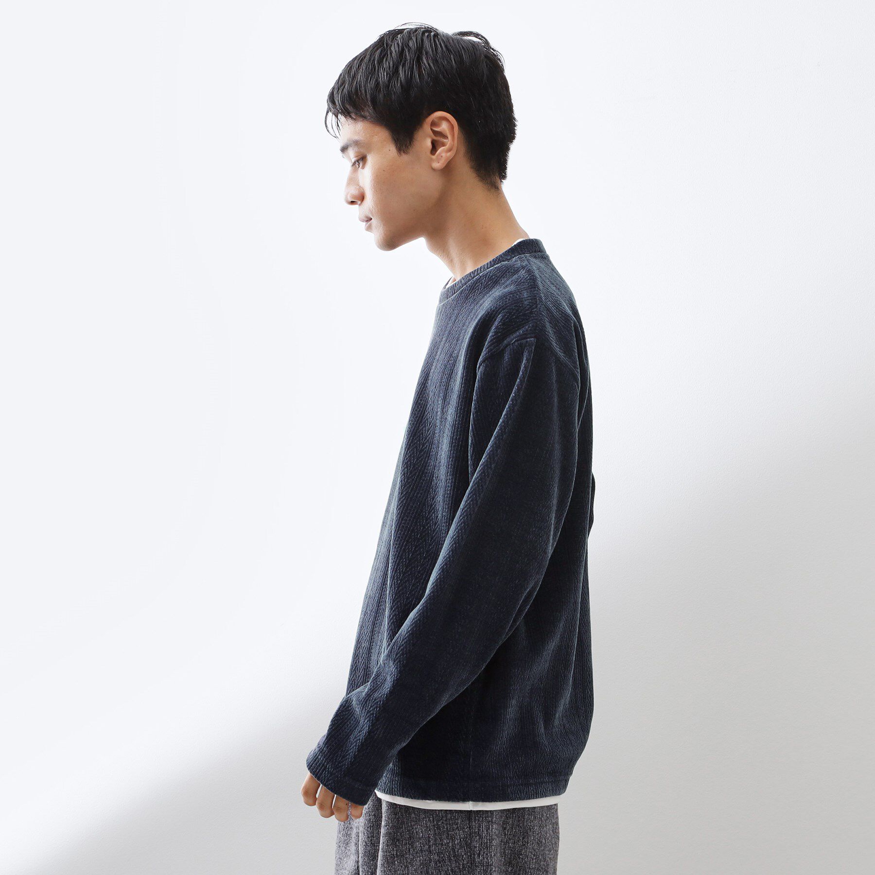 THE SHOP TK「【心地良い、滑らかさ】レイヤード風ケーブル ニットソー 【洗濯機OK】」|Tシャツ・カットソー|