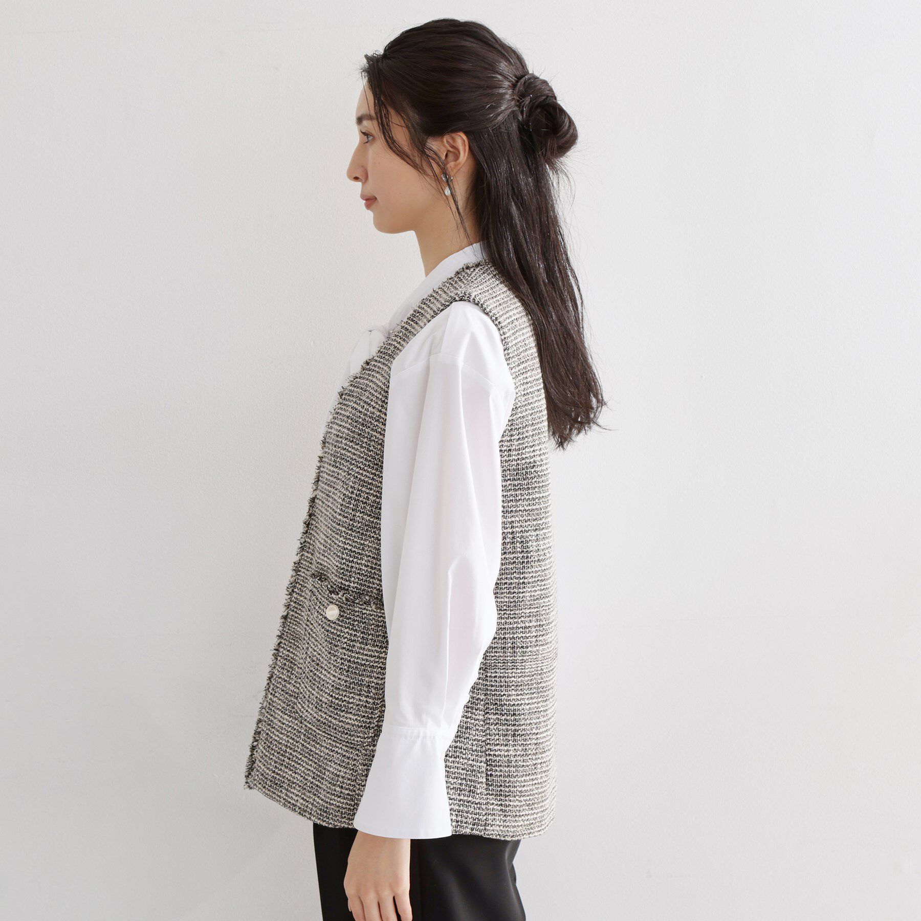 THE SHOP TK「【フォーマルにもカジュアルにも】ツイードジレ」|ベスト・ジレ|