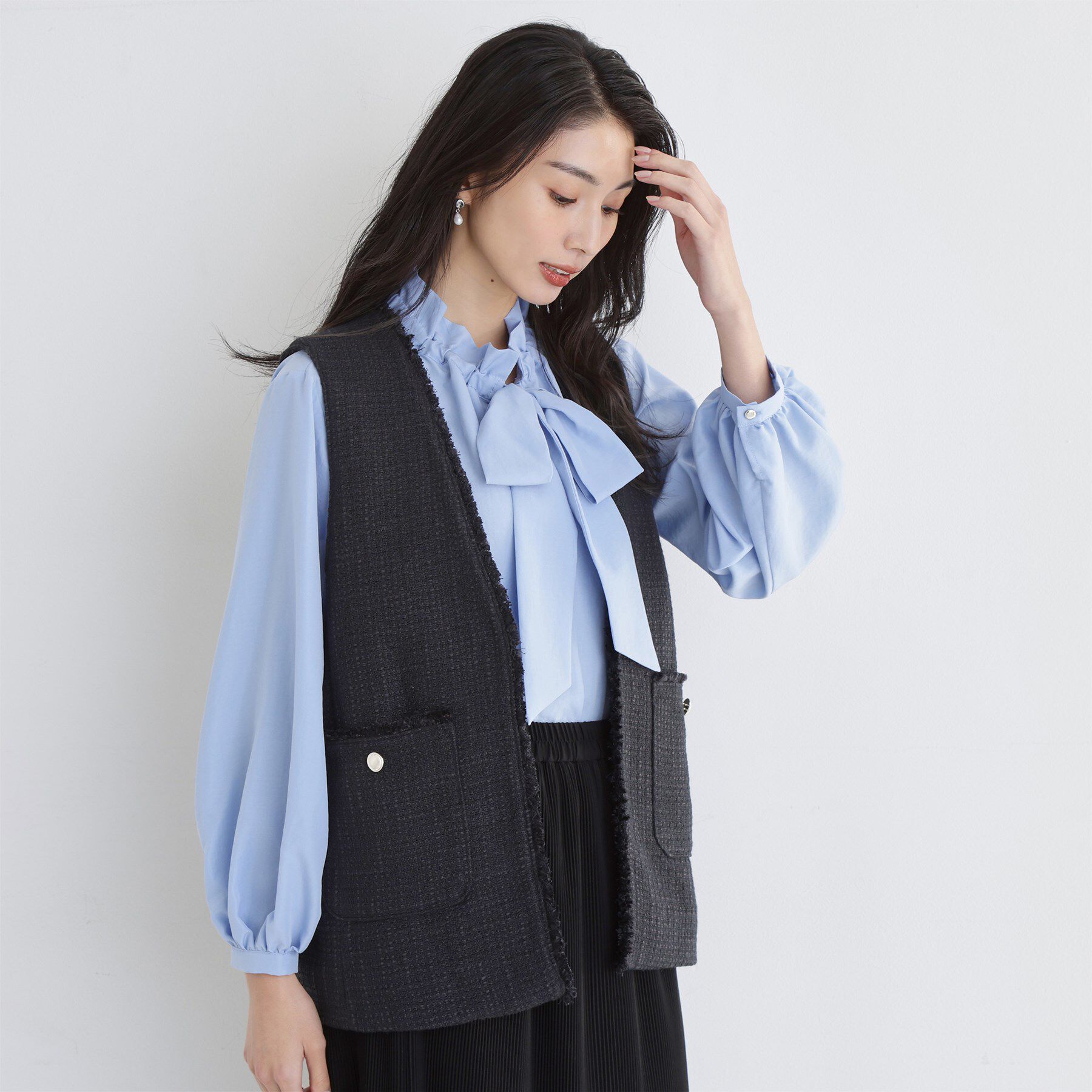 THE SHOP TK「【フォーマルにもカジュアルにも】ツイードジレ」|ベスト・ジレ|