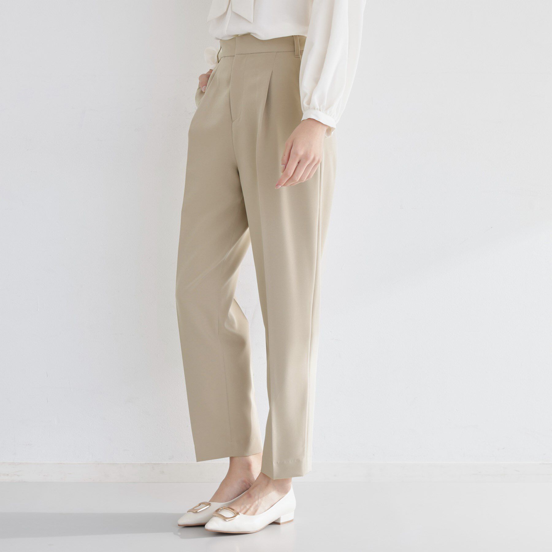 THE SHOP TK「【通勤・セレモニー】美脚シルエット ダブルクロステーパードパンツ/セットアップ可」|その他|