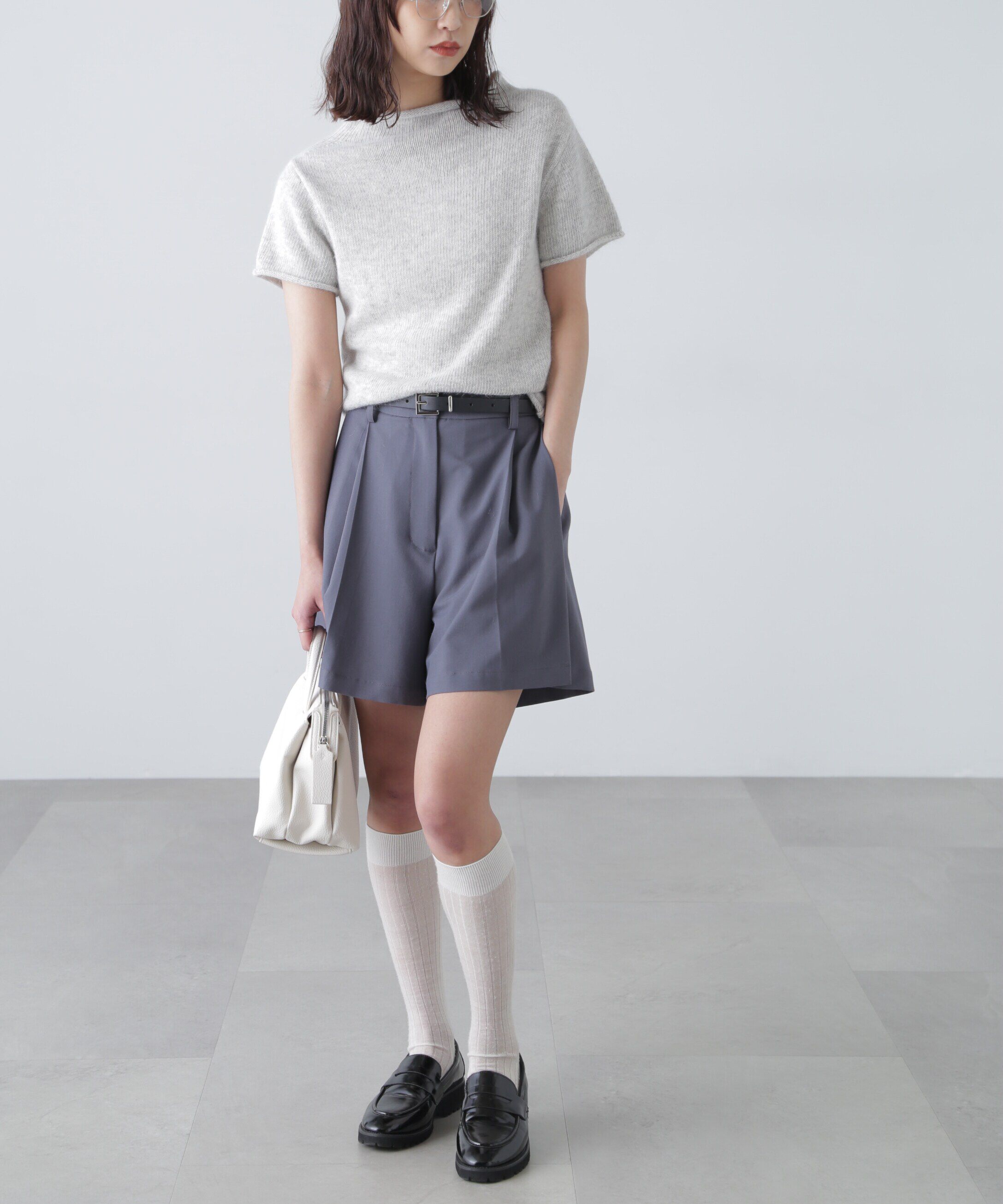  「アンゴラ混ハーフスリーブニット」|ニット・セーター|