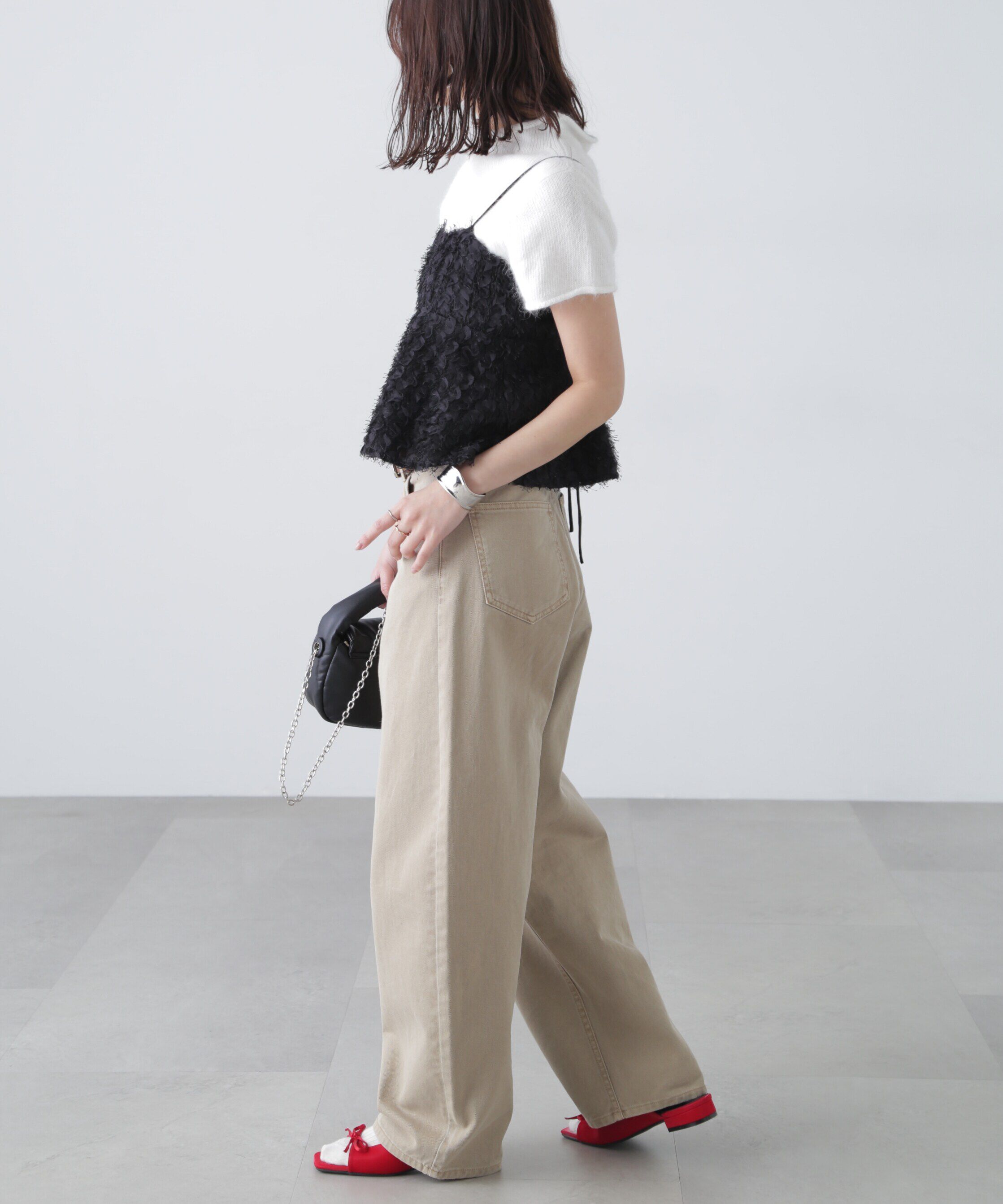  「アンゴラ混ハーフスリーブニット」|ニット・セーター|