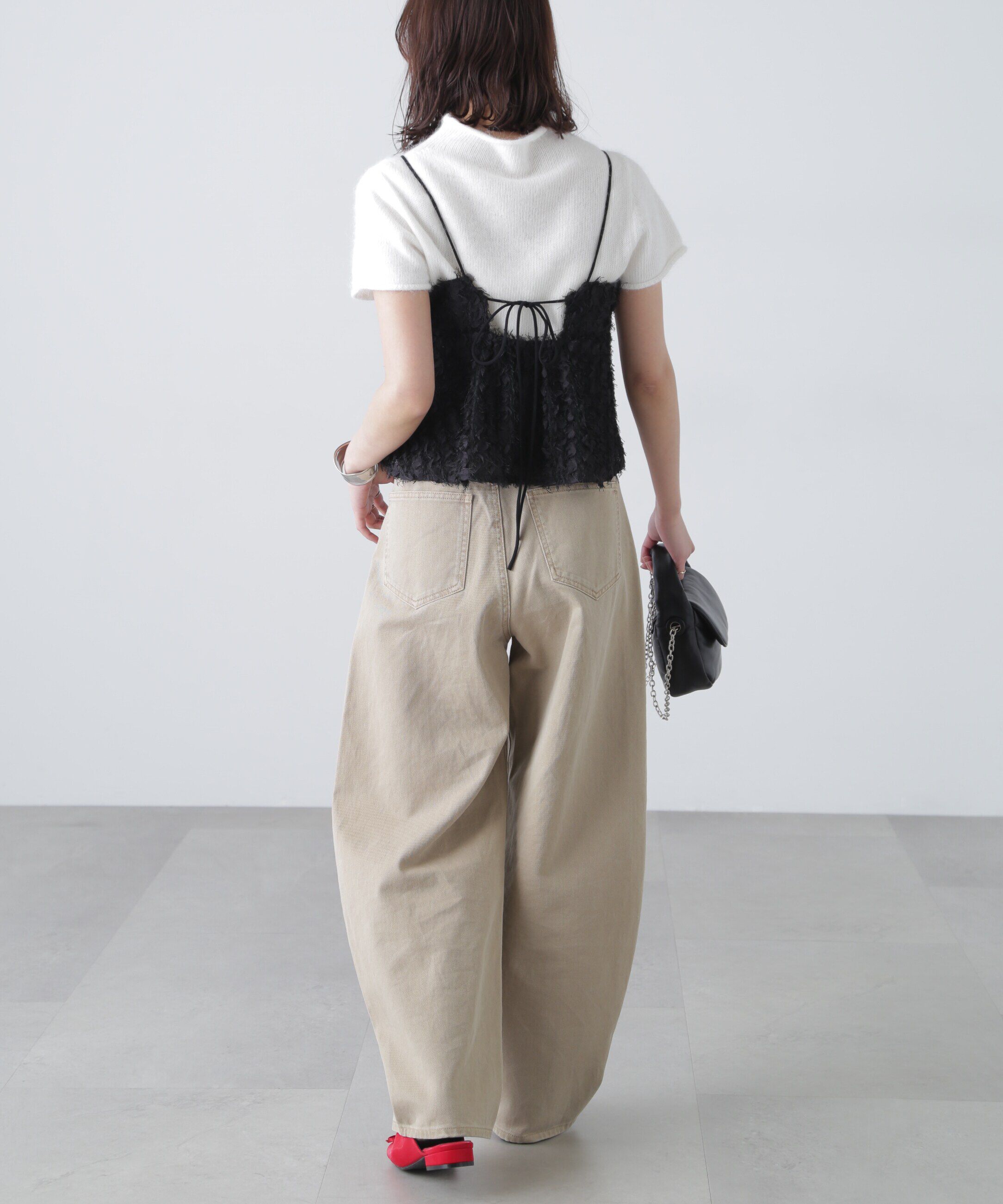  「アンゴラ混ハーフスリーブニット」|ニット・セーター|