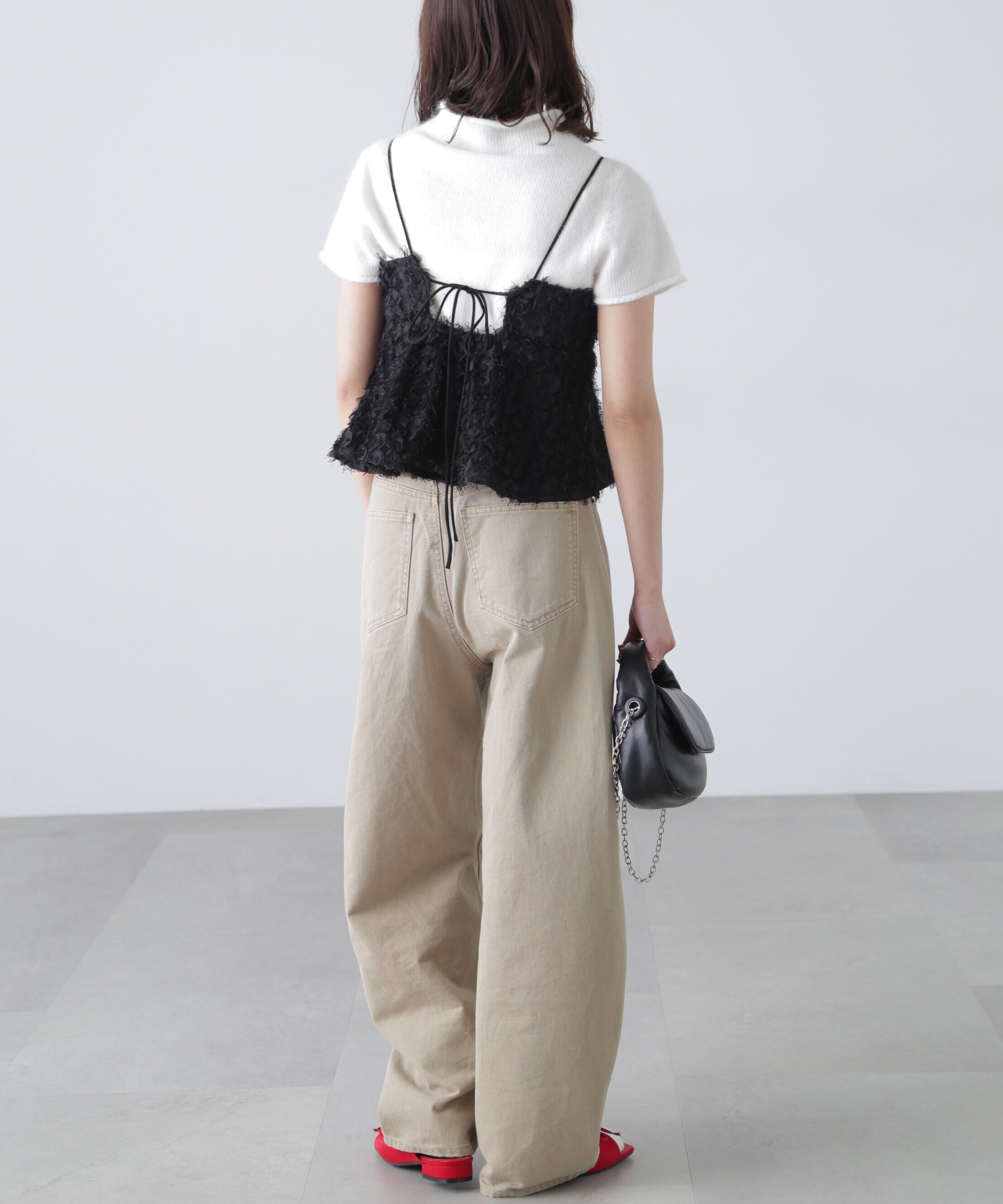  「アンゴラ混ハーフスリーブニット」|ニット・セーター|