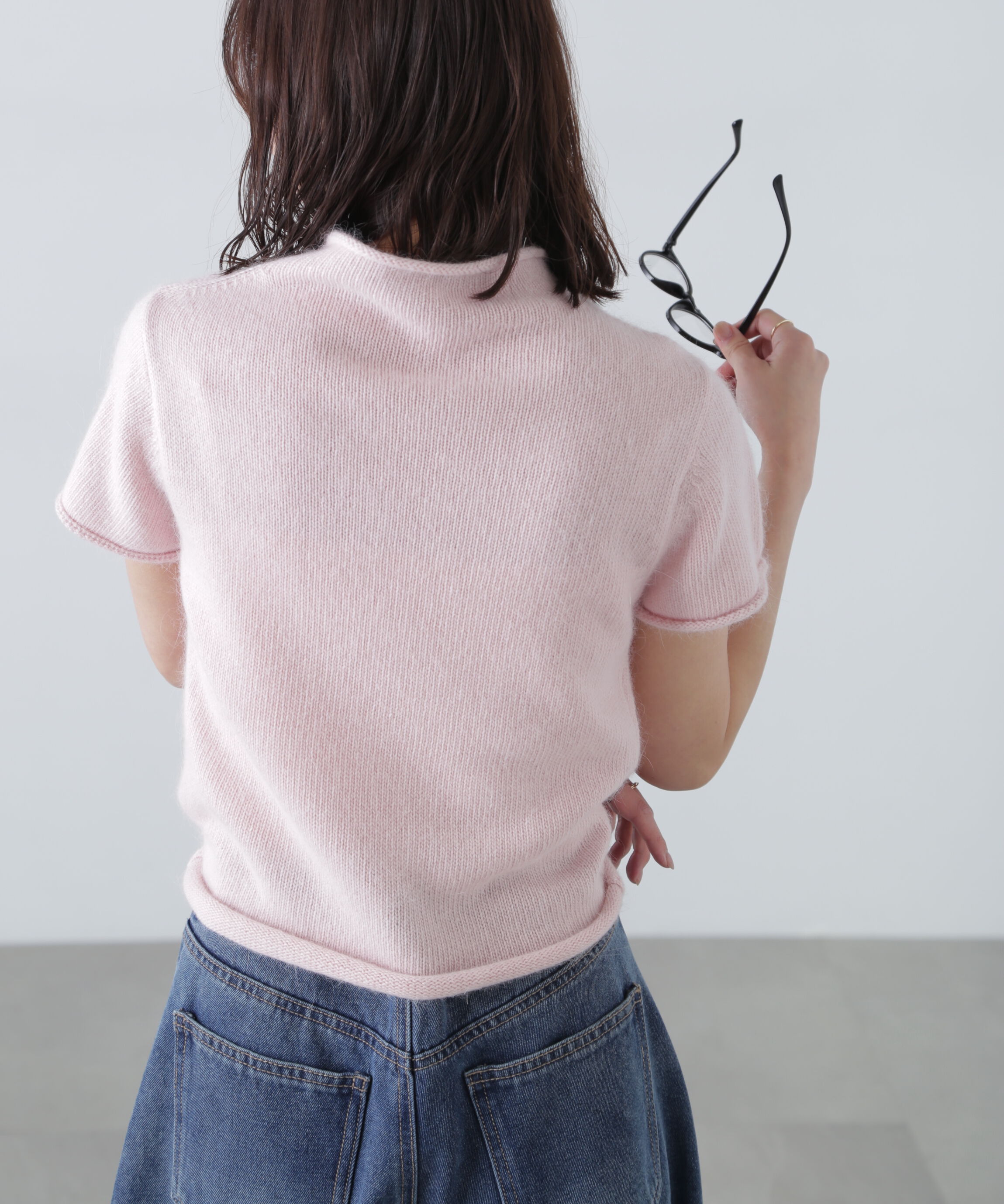  「アンゴラ混ハーフスリーブニット」|ニット・セーター|