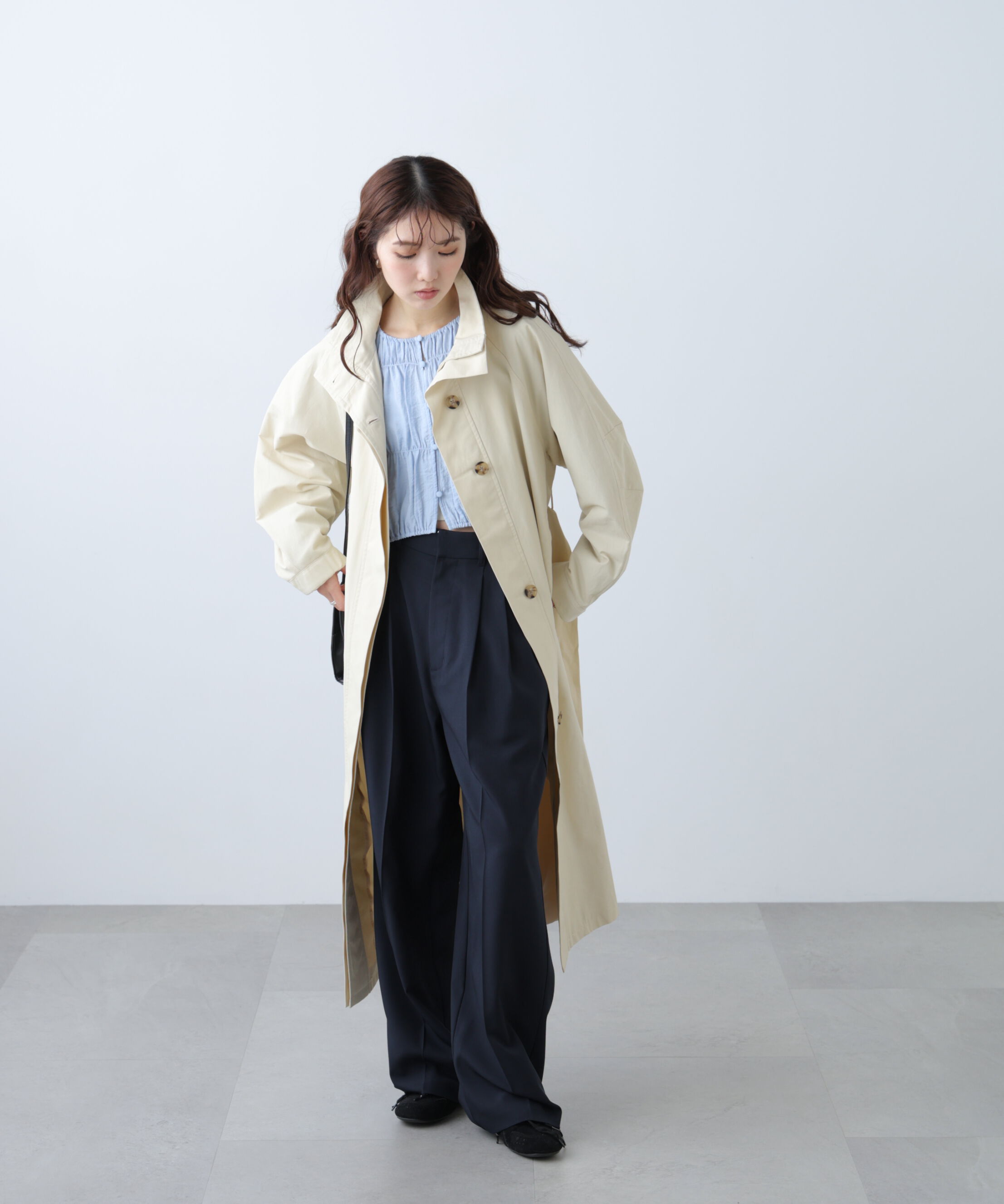  「スタンドカラーロングトレンチコート」|その他|