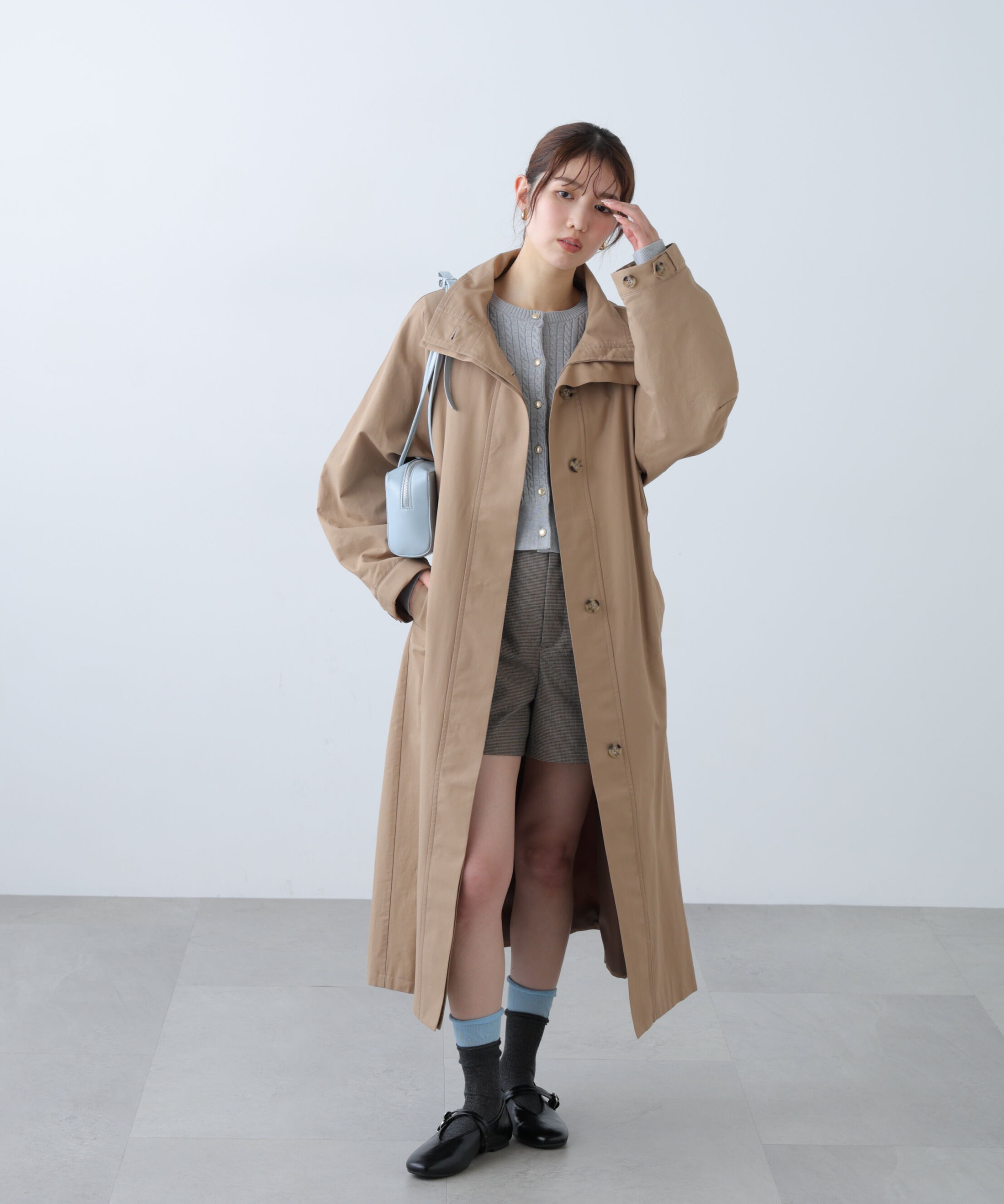  「スタンドカラーロングトレンチコート」|その他|