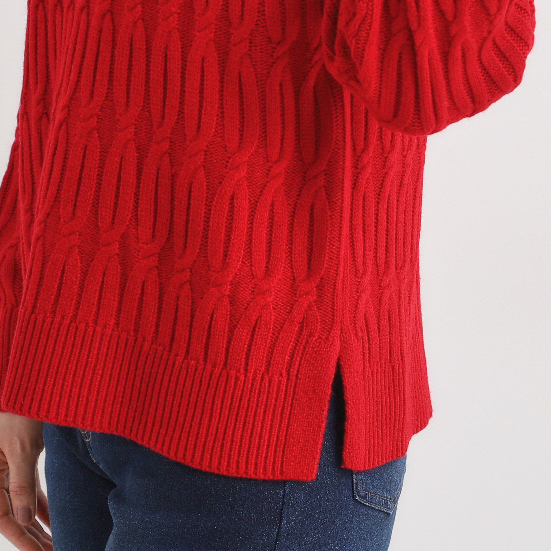 SHOO･LA･RUE「【洗濯機可／毛玉レス】シンプルケーブル柄ニット」|ニット・セーター|