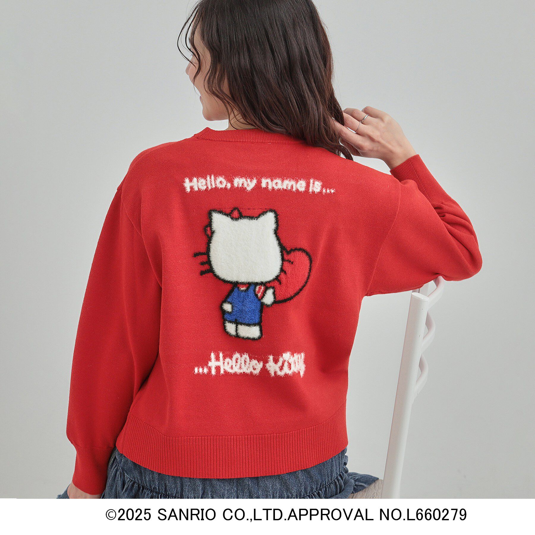 SHOO･LA･RUE「【HELLO KITTY コラボ】もちもちスウェットライクニット」|ニット・セーター|レッド(162)