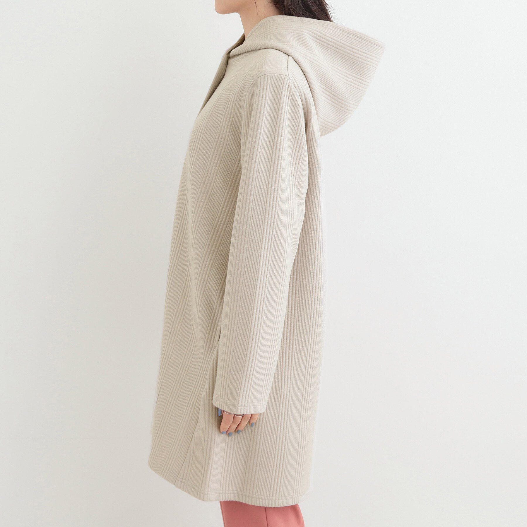 SHOO･LA･RUE「【S-LL】体型をカバーしながらスマートに魅せる。ストライプジャカード コーディガン」|その他|