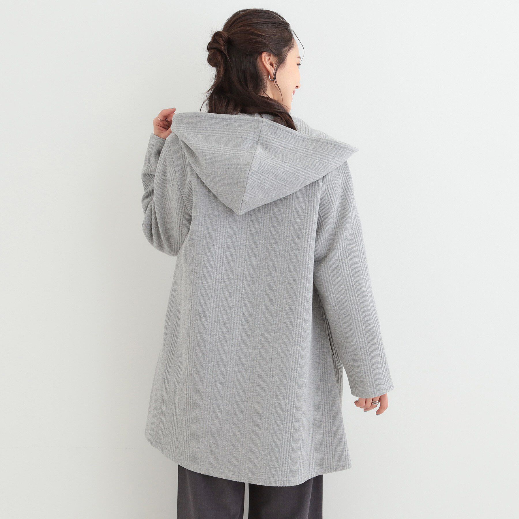 SHOO･LA･RUE「【S-LL】体型をカバーしながらスマートに魅せる。ストライプジャカード コーディガン」|その他|