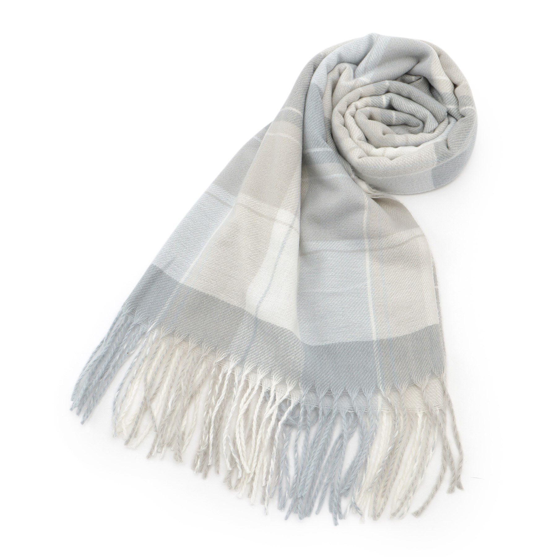 Ober Tashe「ソフトタッチチェックストール」|ストール|ブルー(092)