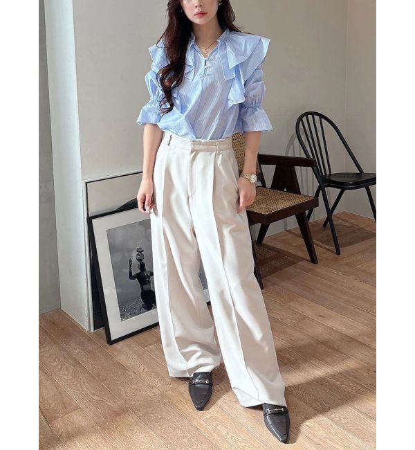 MERCURYDUO「【セットアップ着用可】ラッフルシャツブラウス」|シャツ・ブラウス|