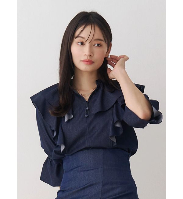 MERCURYDUO「【セットアップ着用可】ラッフルシャツブラウス」|シャツ・ブラウス|