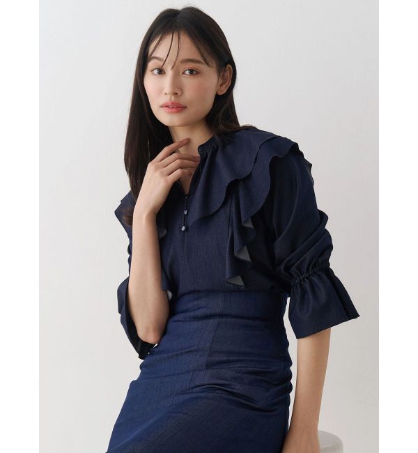 MERCURYDUO「【セットアップ着用可】ラッフルシャツブラウス」|シャツ・ブラウス|