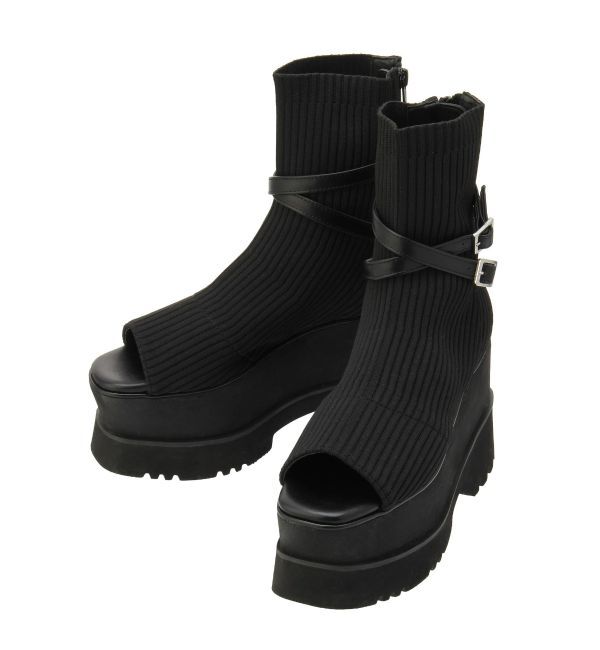 MURUA「ダブルベルトソックブーツ」|ショートブーツ|