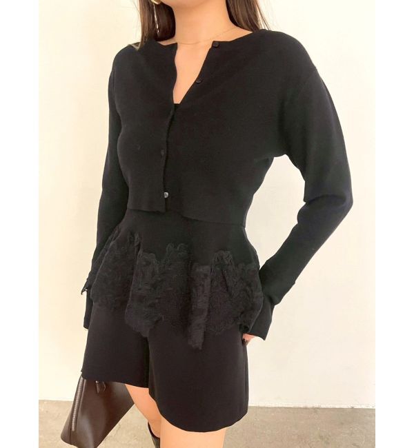 LAGUNAMOON「レースペプラムニットアンサンブル」|ニット・セーター|