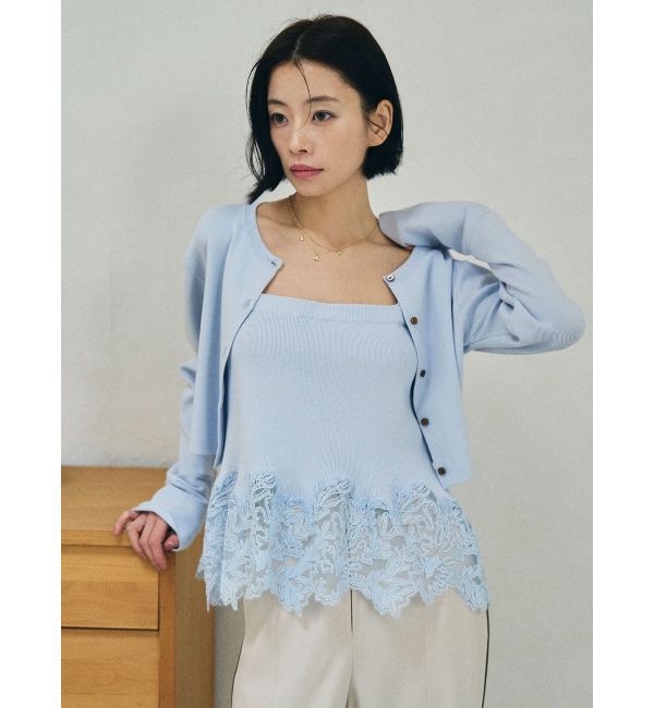 LAGUNAMOON「レースペプラムニットアンサンブル」|ニット・セーター|