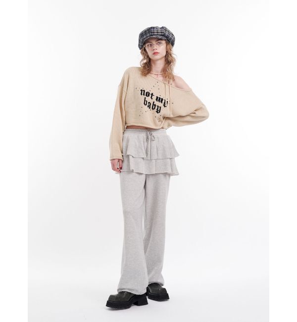 jouetie「ワンショルスタッズショートニット」|ニット・セーター|