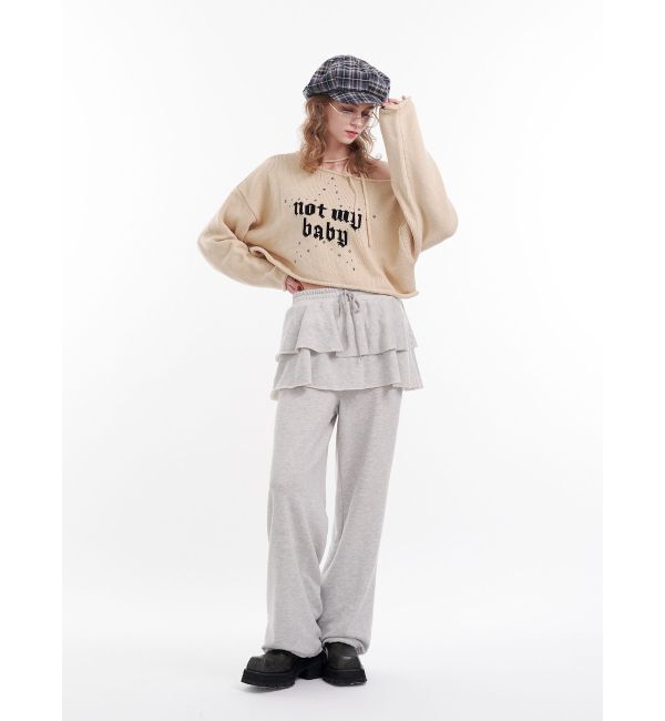 jouetie「ワンショルスタッズショートニット」|ニット・セーター|