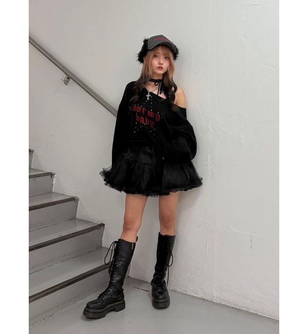 jouetie「ワンショルスタッズショートニット」|ニット・セーター|