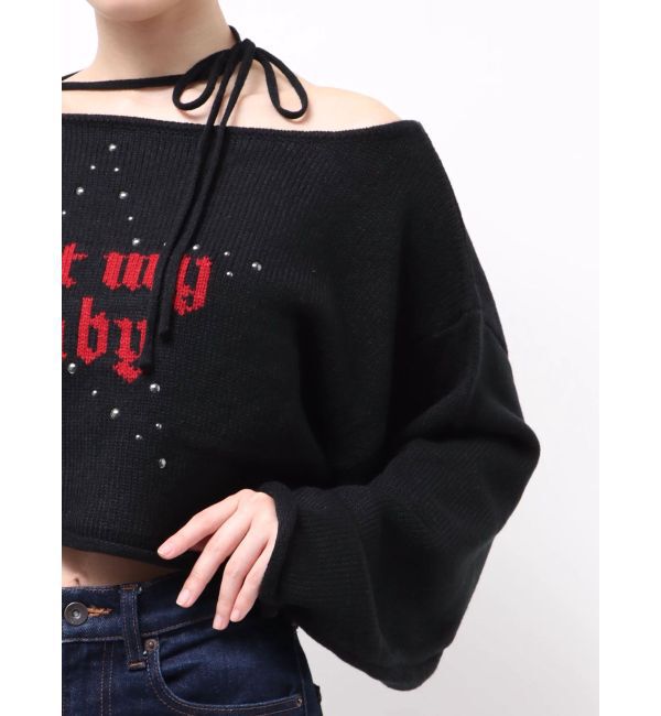 jouetie「ワンショルスタッズショートニット」|ニット・セーター|