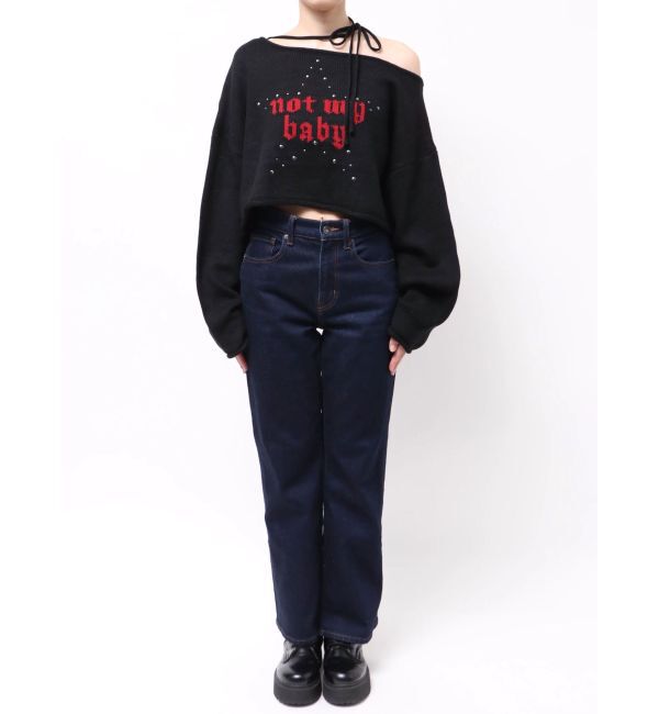 jouetie「ワンショルスタッズショートニット」|ニット・セーター|