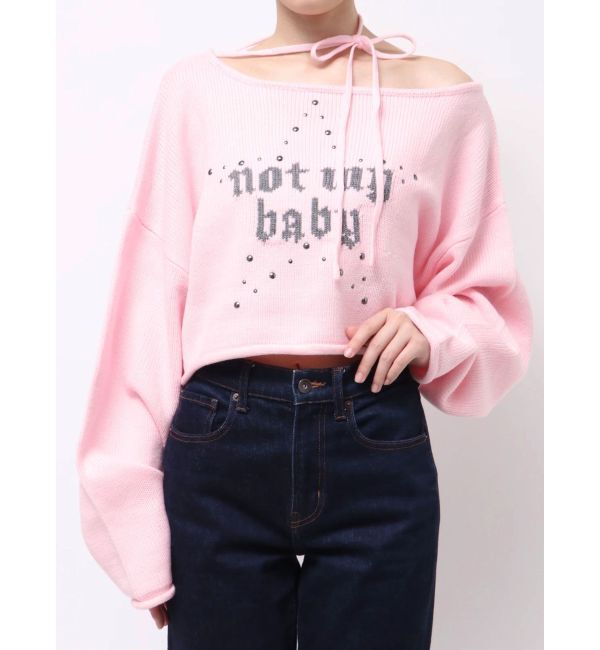 jouetie「ワンショルスタッズショートニット」|ニット・セーター|