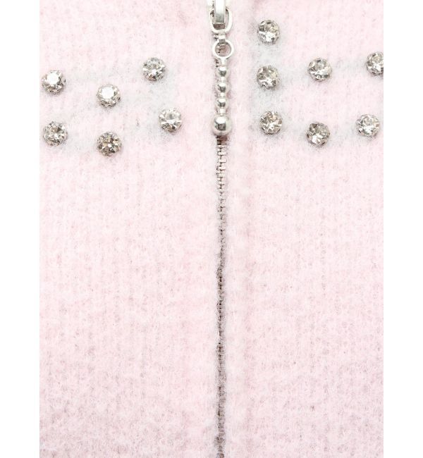 jouetie「ビジューロゴジップコンパクトフーディ」|ニット・セーター|