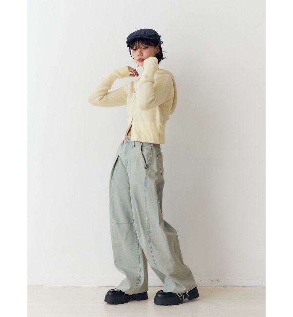 jouetie「ビジューロゴジップコンパクトフーディ」|ニット・セーター|