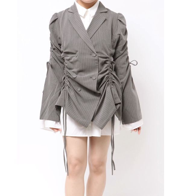 jouetie「ギャザーリボンジャケットミニワンピース【セットアップ対応】」|ワンピース|