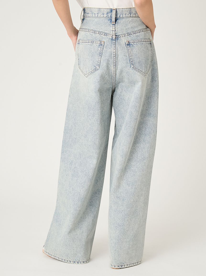 FRAY I.D「サイドラインワイドデニムパンツ」|デニム|