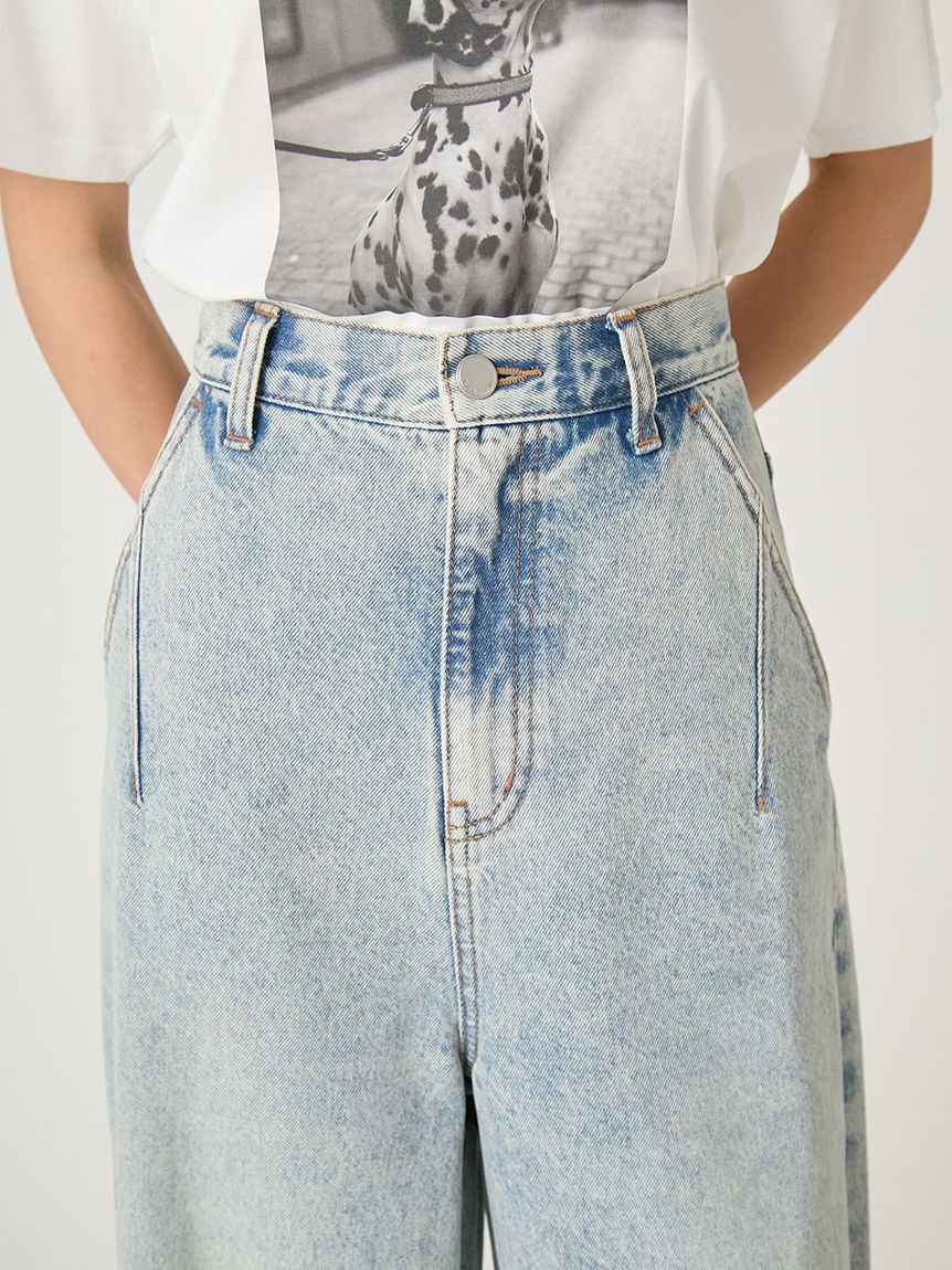 FRAY I.D「サイドラインワイドデニムパンツ」|デニム|