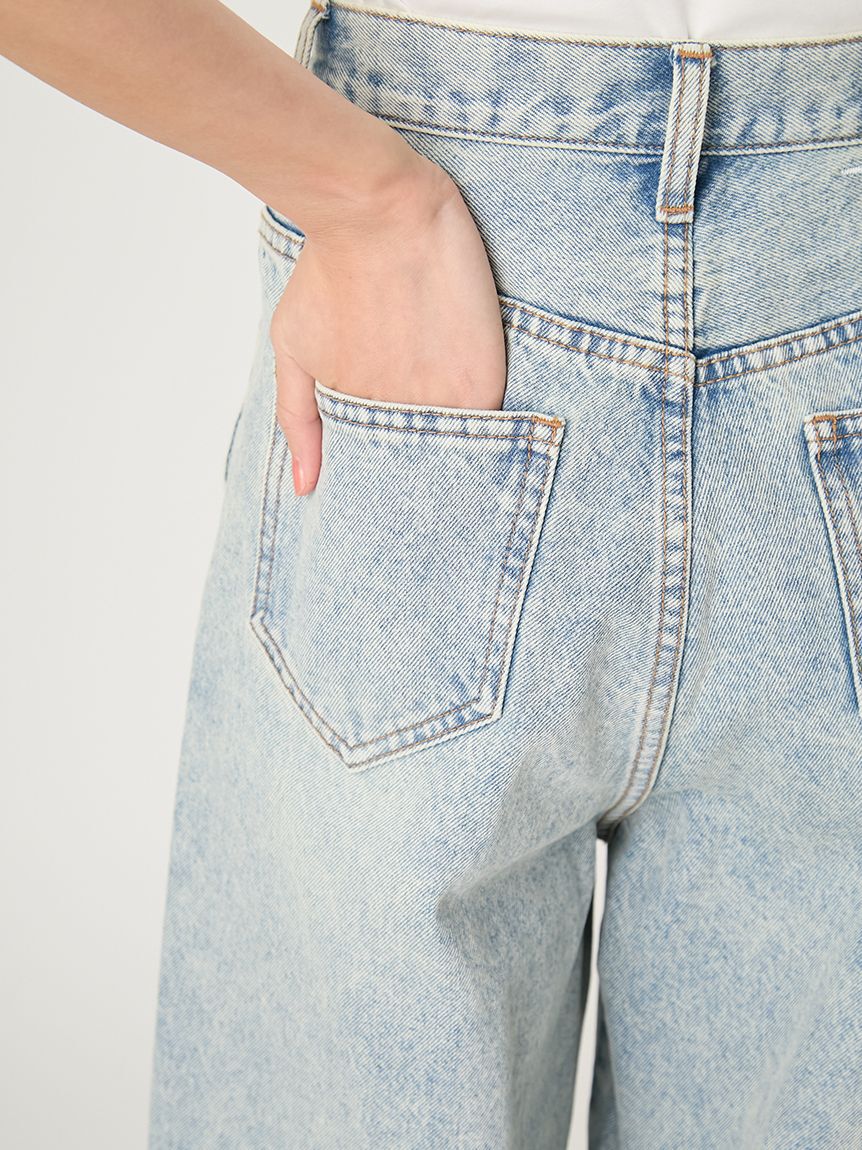 FRAY I.D「サイドラインワイドデニムパンツ」|デニム|