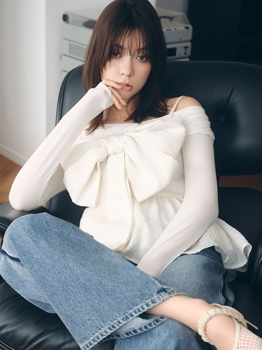 FRAY I.D「サイドラインワイドデニムパンツ」|デニム|