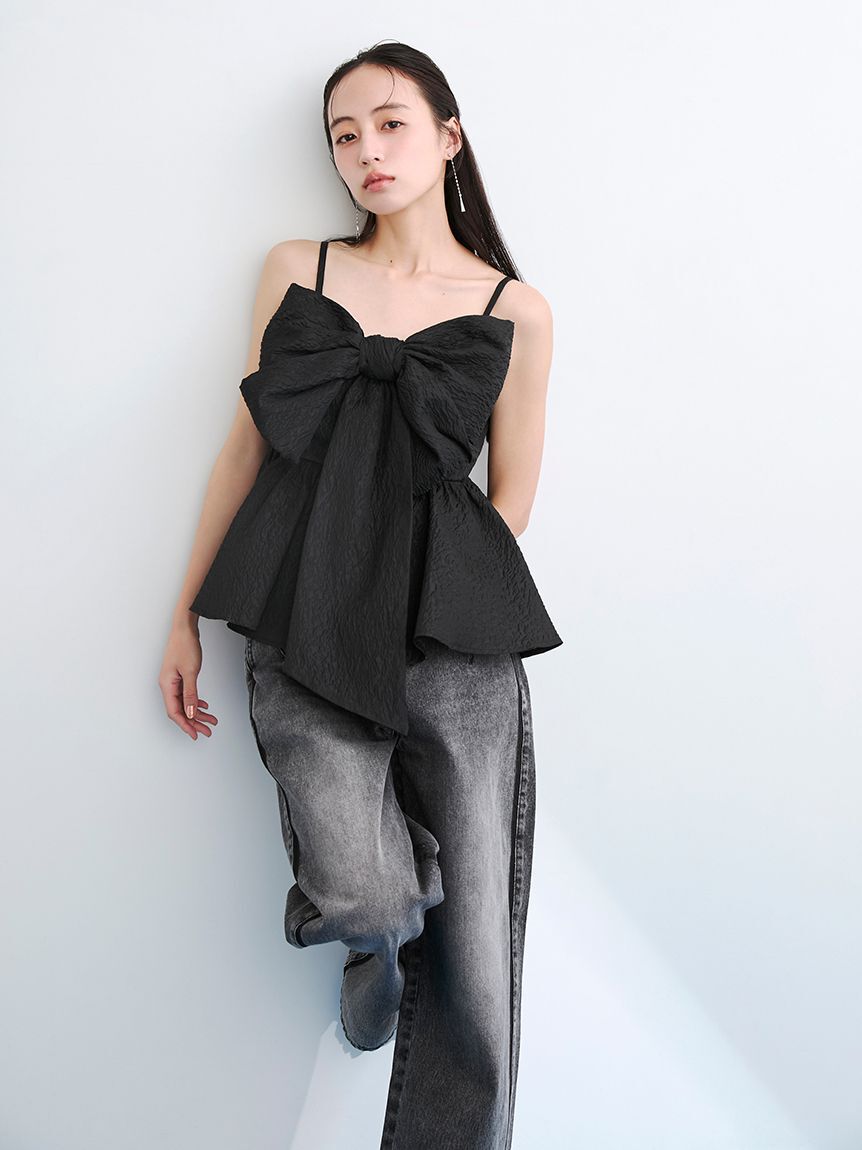 FRAY I.D「サイドラインワイドデニムパンツ」|デニム|