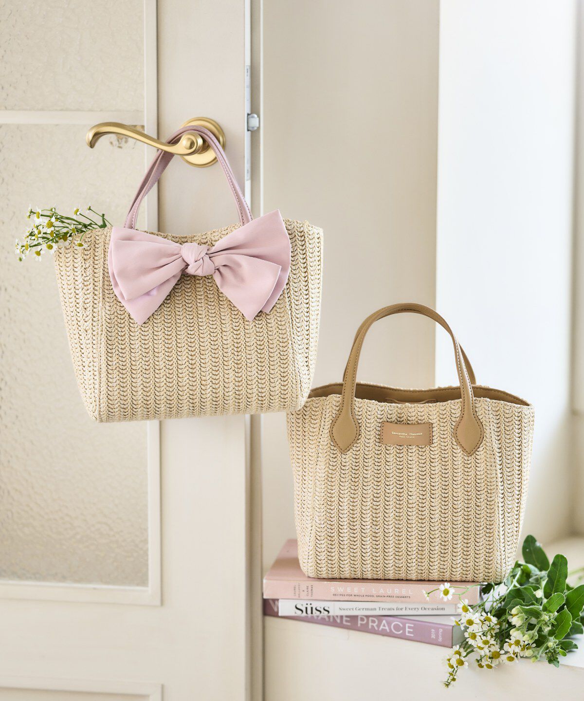 Samantha Thavasa Petit Choice「ビッグリボンかごバッグ」|トートバッグ|