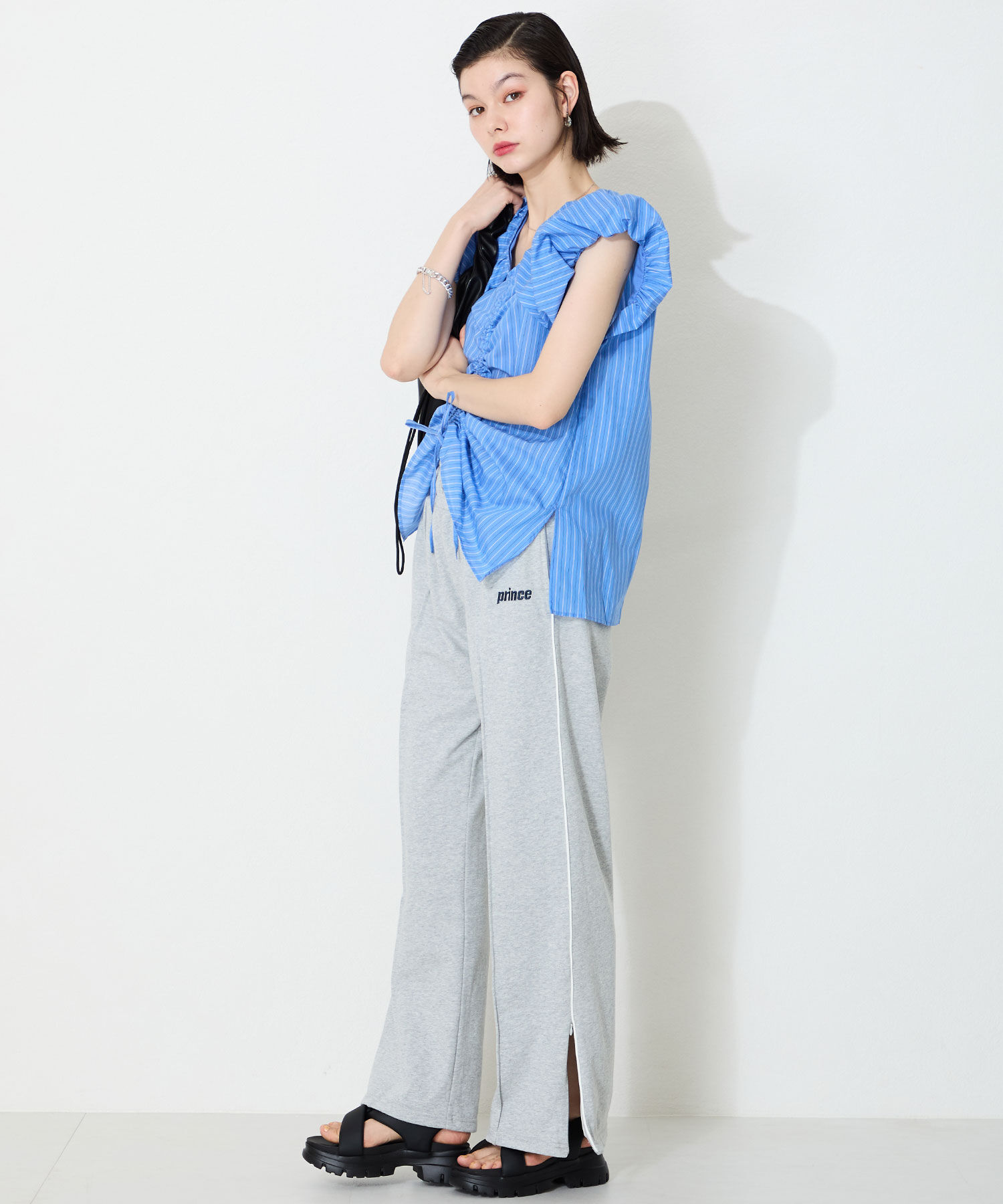 ORiental TRaffic「●2025春夏新作●クロスデザインパデット厚底サンダル/51216 サンダル 厚底 トレンド 人気 売れてる」|サンダル|