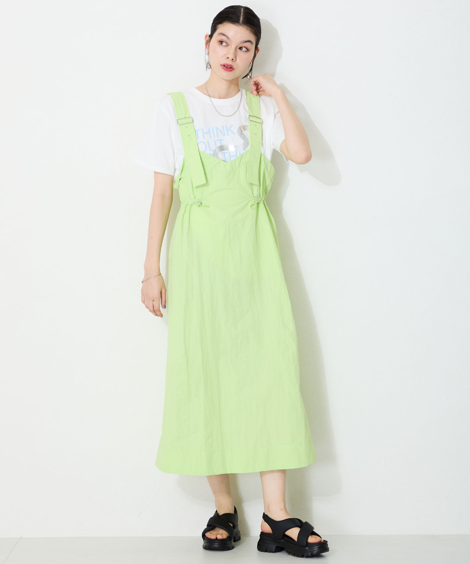 ORiental TRaffic「●2025春夏新作●クロスデザインパデット厚底サンダル/51216 サンダル 厚底 トレンド 人気 売れてる」|サンダル|